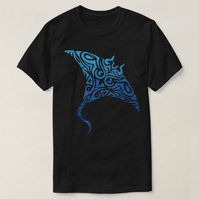 Camiseta Tribal Hawai Manta Ray Tribal Polinesia Tattoo Pac (Diseño del anverso)