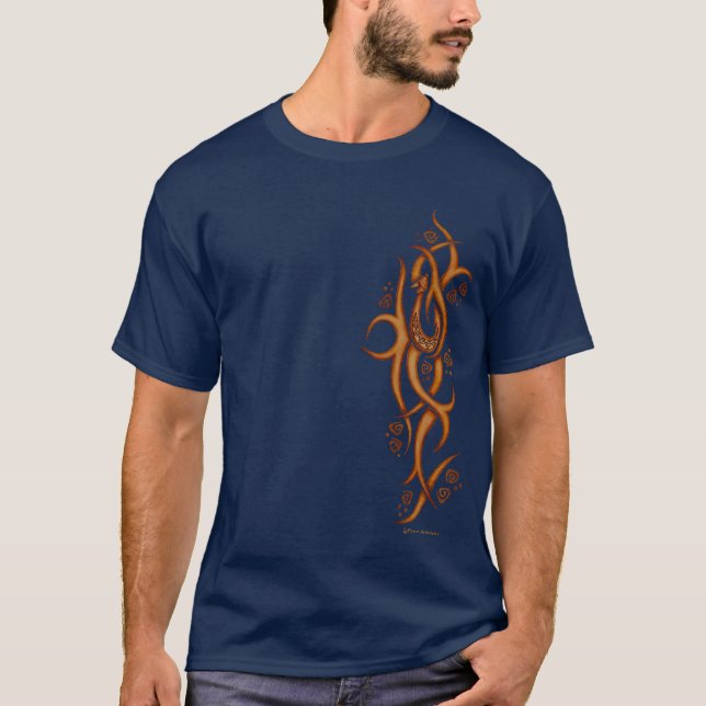 Camiseta tribal hawaiana del gancho de pescados (Anverso)