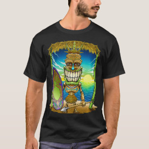 Camiseta Tribal Hawaii Hut Surfer Surfboard Beach