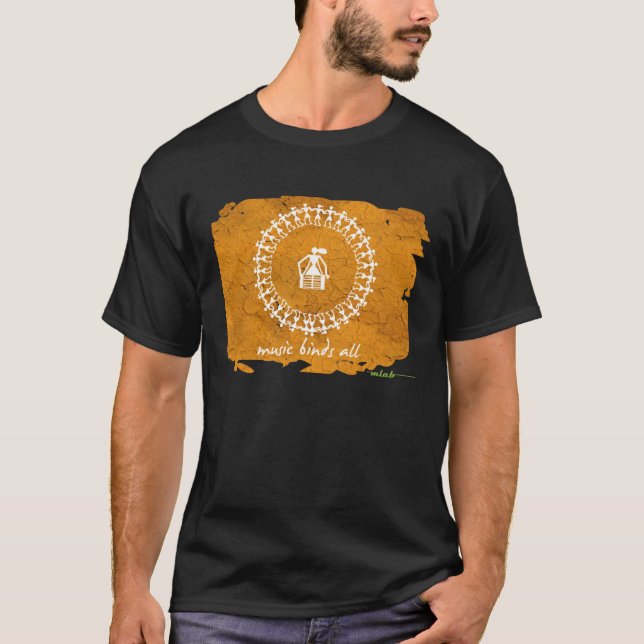 Camiseta tribal india del diseño - negro (Anverso)