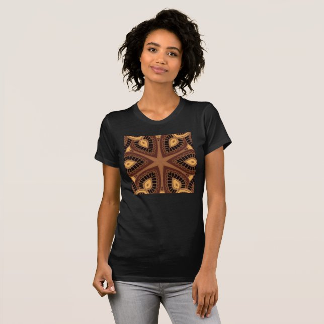 Camiseta tribal negra, dorada y marrón (Anverso completo)