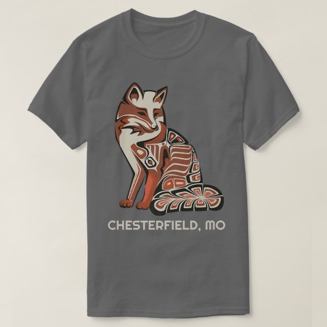 Camiseta Tribal Rojo para arte nativo americano de Chesterf (Diseño del anverso)