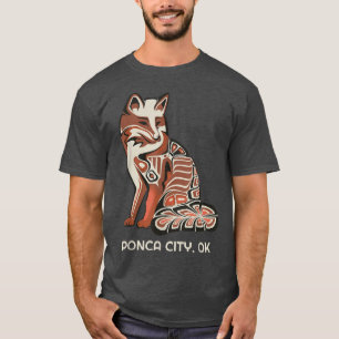 Camiseta Tribal Rojo para la ciudad de Ponca OK arte nativo