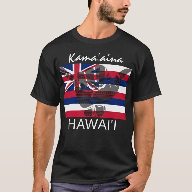 Camiseta TRIBAL SHAKA (HANG LOOSE) KamaHāina HI FLAG BG (Anverso)