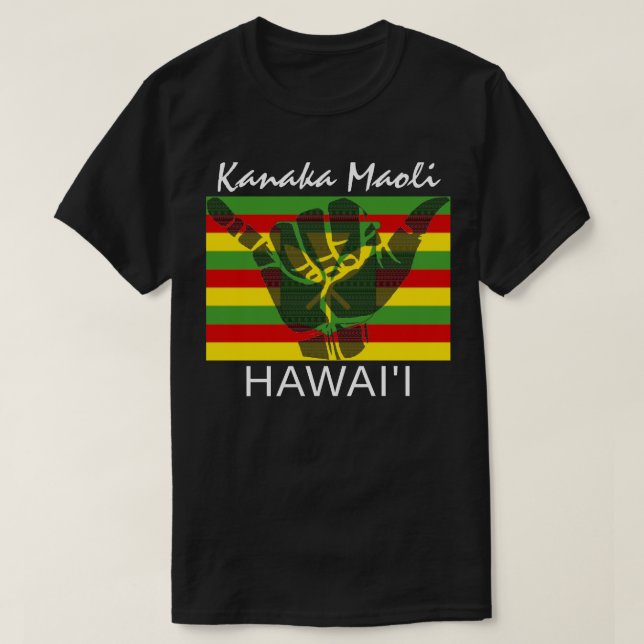 Camiseta TRIBAL SHAKA (HANG LOOSE) Kānaka Maoli HI FLAG BG (Diseño del anverso)