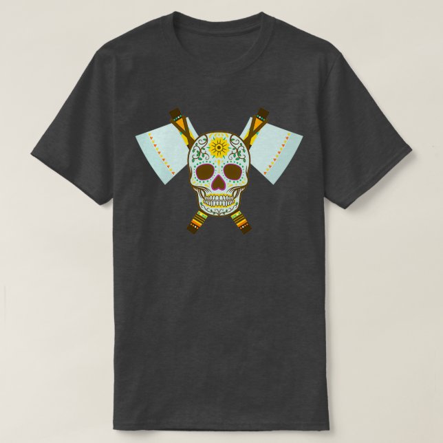 Camiseta Tribal Skull Dual Ax 4 (Diseño del anverso)