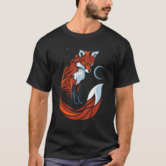 Camiseta Tribal tail fox  graphic design  (Anverso)