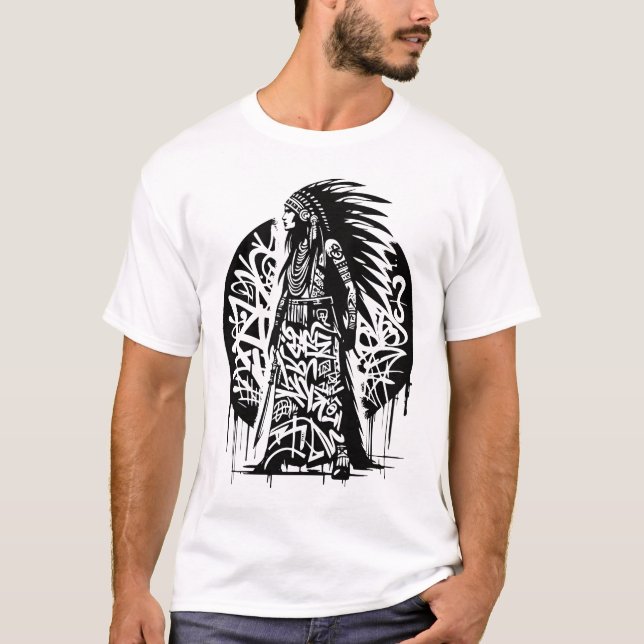 Camiseta Tribal Urban Shaman Graffiti T-Shirt . Street Art. (Anverso)