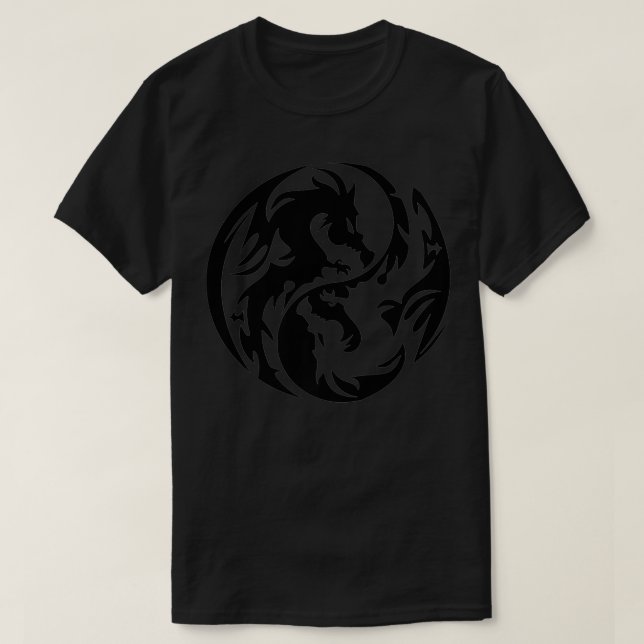 Camiseta Tribal Yin Yang Dragons Premium (Diseño del anverso)