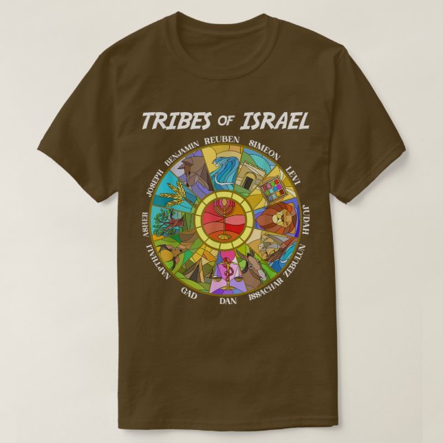 Camiseta Tribes Of Israel Nation Hebrew Twelve Sons Jewish  (Diseño del anverso)