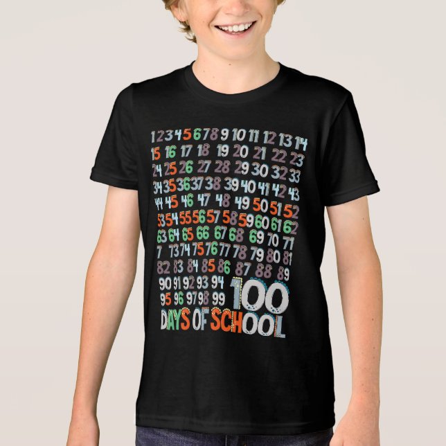 Camiseta Triblenda 100° día de clases Dinosaur 100 días de clases (Anverso)