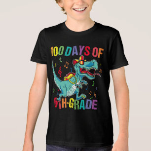 Camiseta Triblenda 100 Día de la escuela de sexto grado 100 Dino Trex
