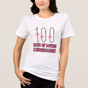 Camiseta Triblenda 100 Días De Amante Enseñanza De Corazón Infantil V