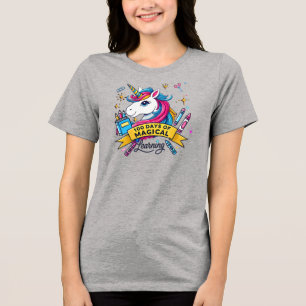 Camiseta Triblenda 100 días de aprendizaje mágico escolar Unicornio