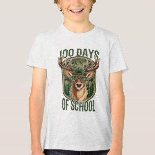 Camiseta Triblenda 100 Días de Camuflaje de Ciervo Maestro Divertido