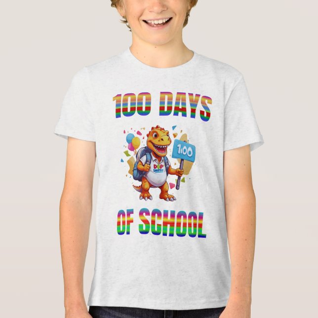 Camiseta Triblenda 100 días de celebración escolar" (Anverso)