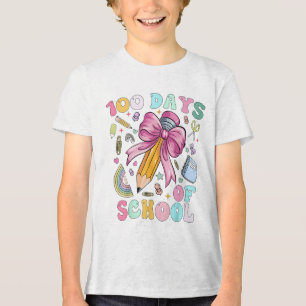 Camiseta Triblenda 100 Días De Chicas Escolares Coquette Bow Teacher