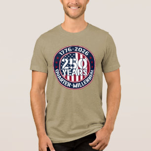 Camiseta Triblenda 1776 2026 250 Años Cuarto de Milenio Insignia USA