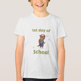 Camiseta Triblenda 1.ᵉʳ día de diseño escolar lindo
