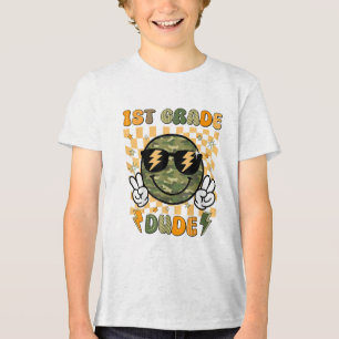 Camiseta Triblenda 1.ᵉʳ Grado Chico Retro Camo Sonríe Cara