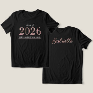 Camiseta Triblenda 2022 Rosa Dorado Elegante Graduación Personalizada