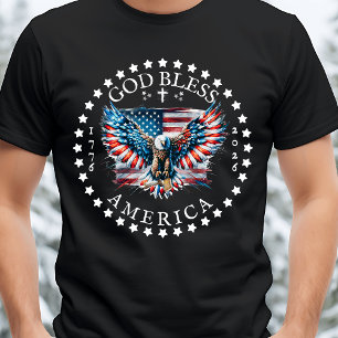 Camiseta Triblenda 250º Aniversario de EE. UU. Hombres Dios Bendiga A
