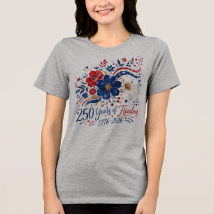 Camiseta Triblenda 250 años de flores de color petriótico de la liber