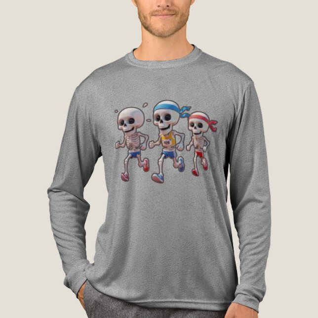 Camiseta Triblenda “3D Cartoon Skeleton Race • Funny Running Skeleton (Anverso)