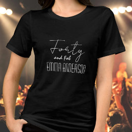 Camiseta Triblenda 40 y Fab Nombre de texto Negro moderno