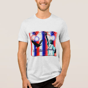 Camiseta Triblenda 4 de julio Fuegos artificiales Patrióticos Estadou