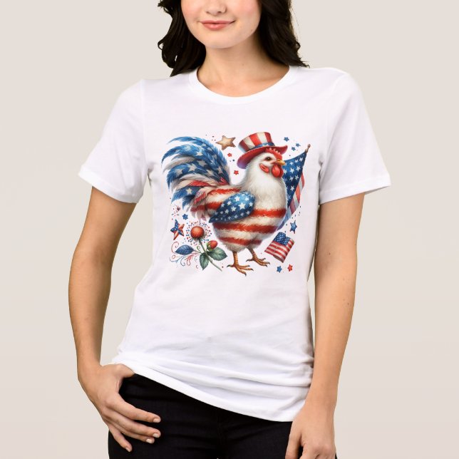 Camiseta Triblenda 4 de julio Pollo Clipart-61531 (Anverso)