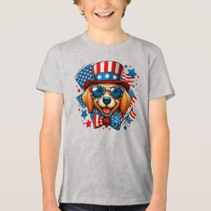 Camiseta Triblenda 4 de julio USA Patriótico Perro Día de la Independ