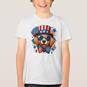 Camiseta Triblenda 4 de julio USA Patriótico Perro Día de la Independ