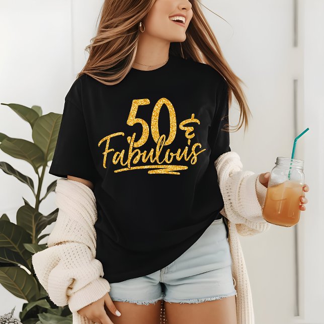Camiseta Triblenda 50 y fabuloso Purpurina de oro 50.º cumpleaños (Subido por el creador)
