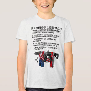 Camiseta Triblenda 5 cosas que los liberales nunca entenderán (al rev