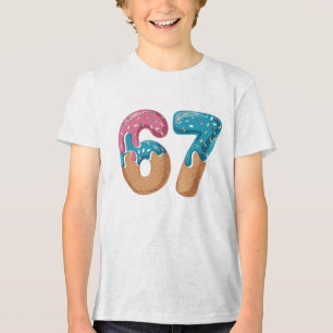 Camiseta Triblenda 67 Helado Goteo Meme Divertido Six Seven Gen Alpha