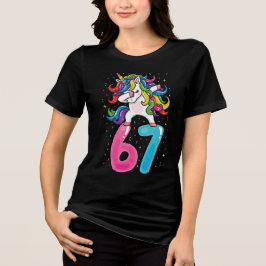 Camiseta Triblenda 67 Meme Unicorn for Girls Six Seven Gen Alpha