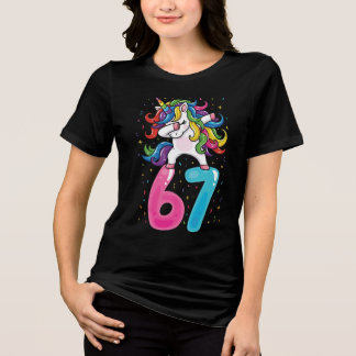 Camiseta Triblenda 67 Meme Unicornio para Niñas Seis Siete Gen Alfa