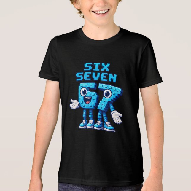 Camiseta Triblenda 67 Six Seven Blue Retro Pop Culture (Anverso)