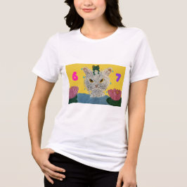 Camiseta Triblenda 6 7 Mad Cat with frog on its head