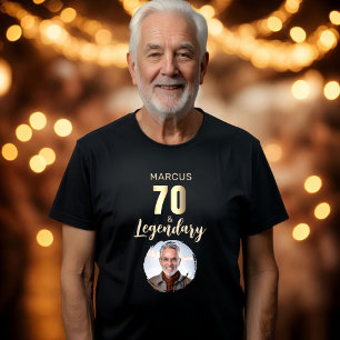 Camiseta Triblenda 70 & Legendario Oro Foto 70 Cumpleaños 
