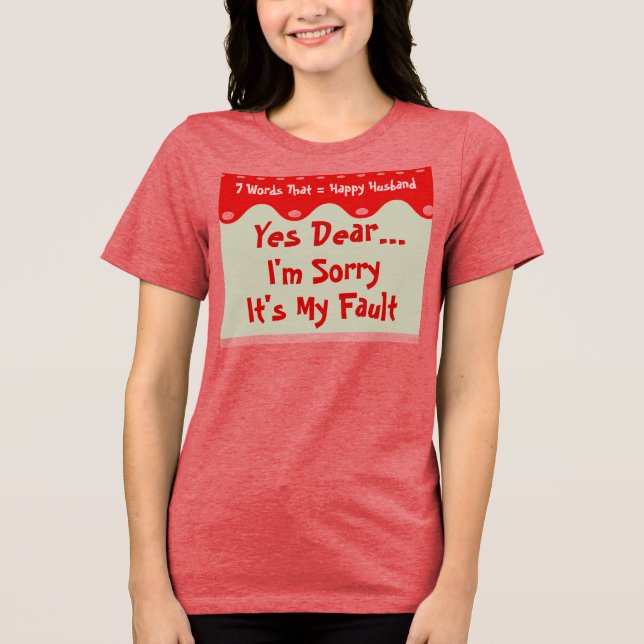 Camiseta Triblenda 7 palabras para un matrimonio largo y feliz (Anverso)