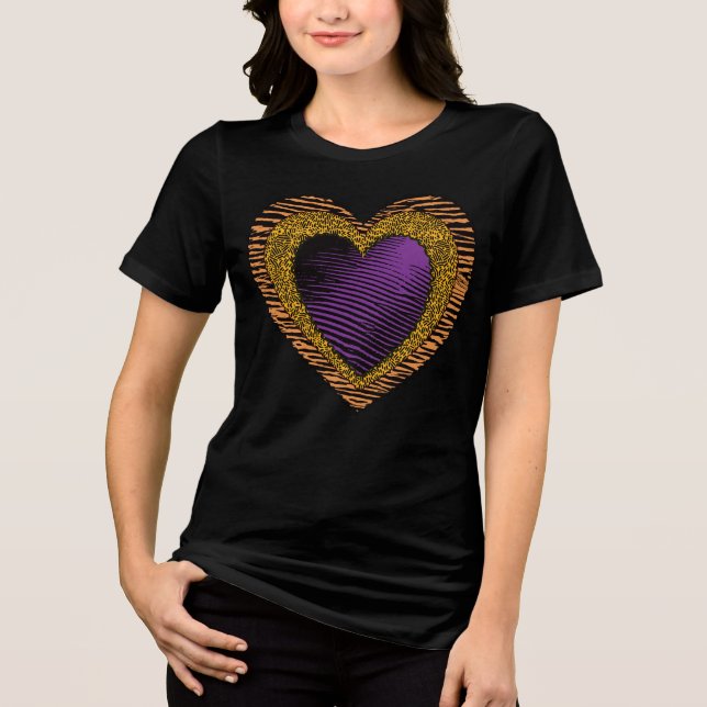 Camiseta Triblenda 90s Rockabilly Punk Heart Tattoo Style Pattern (Anverso)