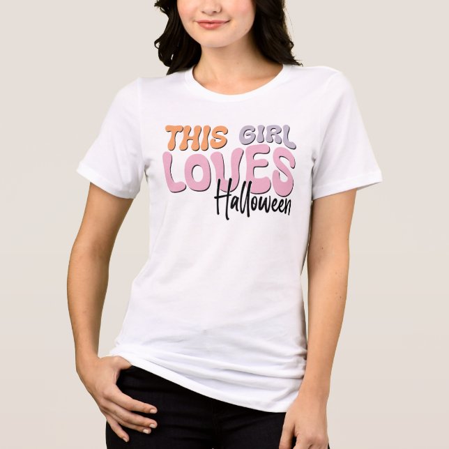 Camiseta Triblenda A este Chica le encanta Halloween (Anverso)