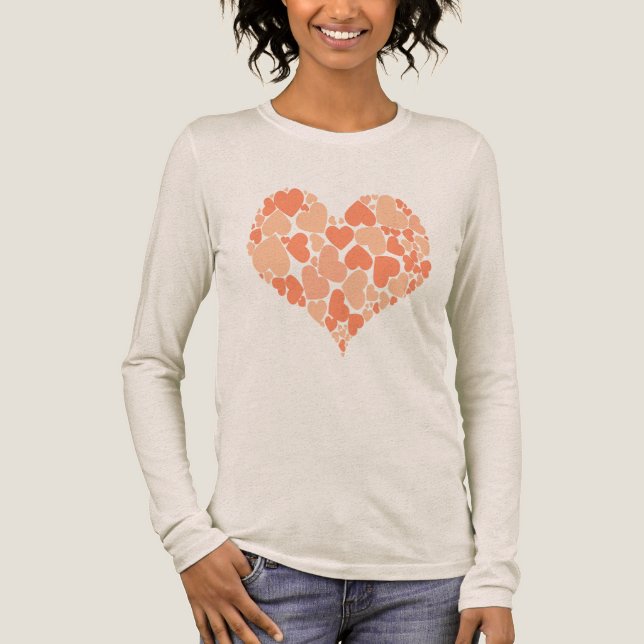 Camiseta Triblenda A Heart Of Hearts Romantic Design Pastel Peach (Anverso)