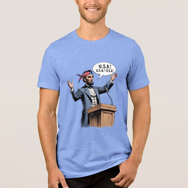 Camiseta Triblenda Abe Lincoln: "USA! USA! USA!" (Anverso)