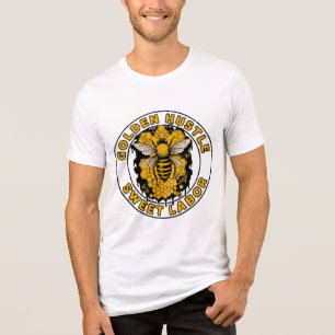 Camiseta Triblenda Abeja de Arte de Labor Dulce Ajetreo Dorado