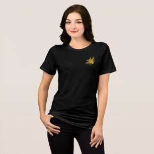 Camiseta Triblenda Abeja dorada real imitación de bordado