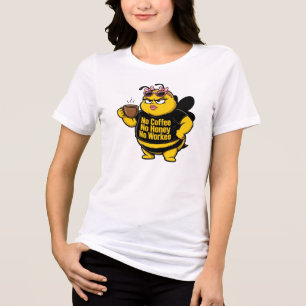 Camiseta Triblenda Abeja Glam Rosa No Trabaja Sin Café