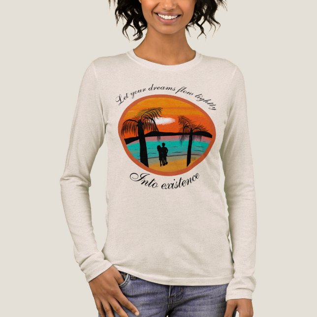 Camiseta Triblenda Abrazo cálido: Camiseta Sunset Silhouette Design T (Anverso)